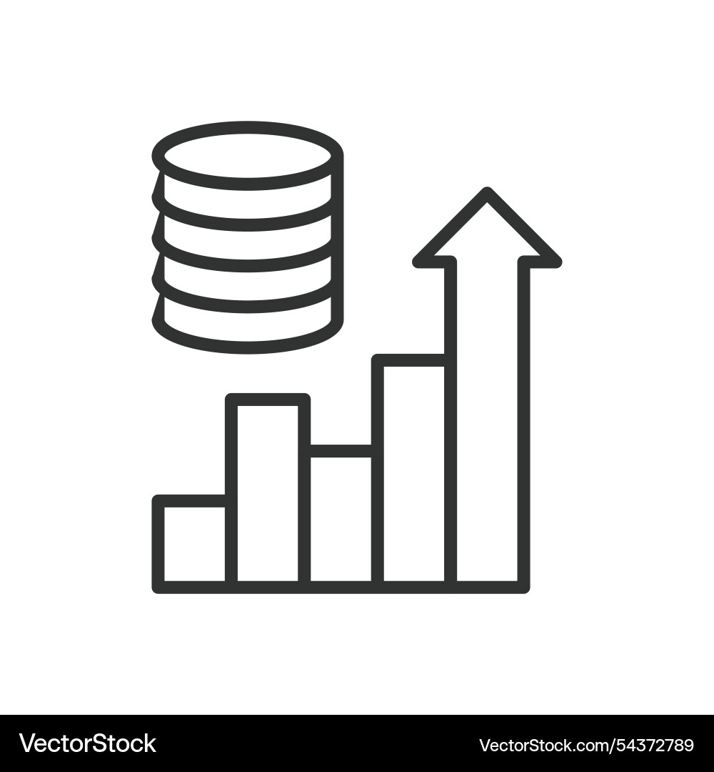 Datenbank vergrößern Icon im Liniendesign Datenbank vergrößern Icon im Liniendesign vektorbild
