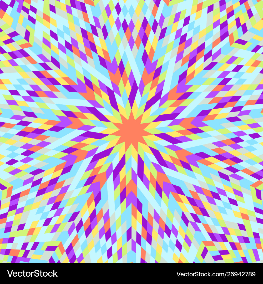 Dynamic hypnotic colorful round mosaic pattern Vector Image