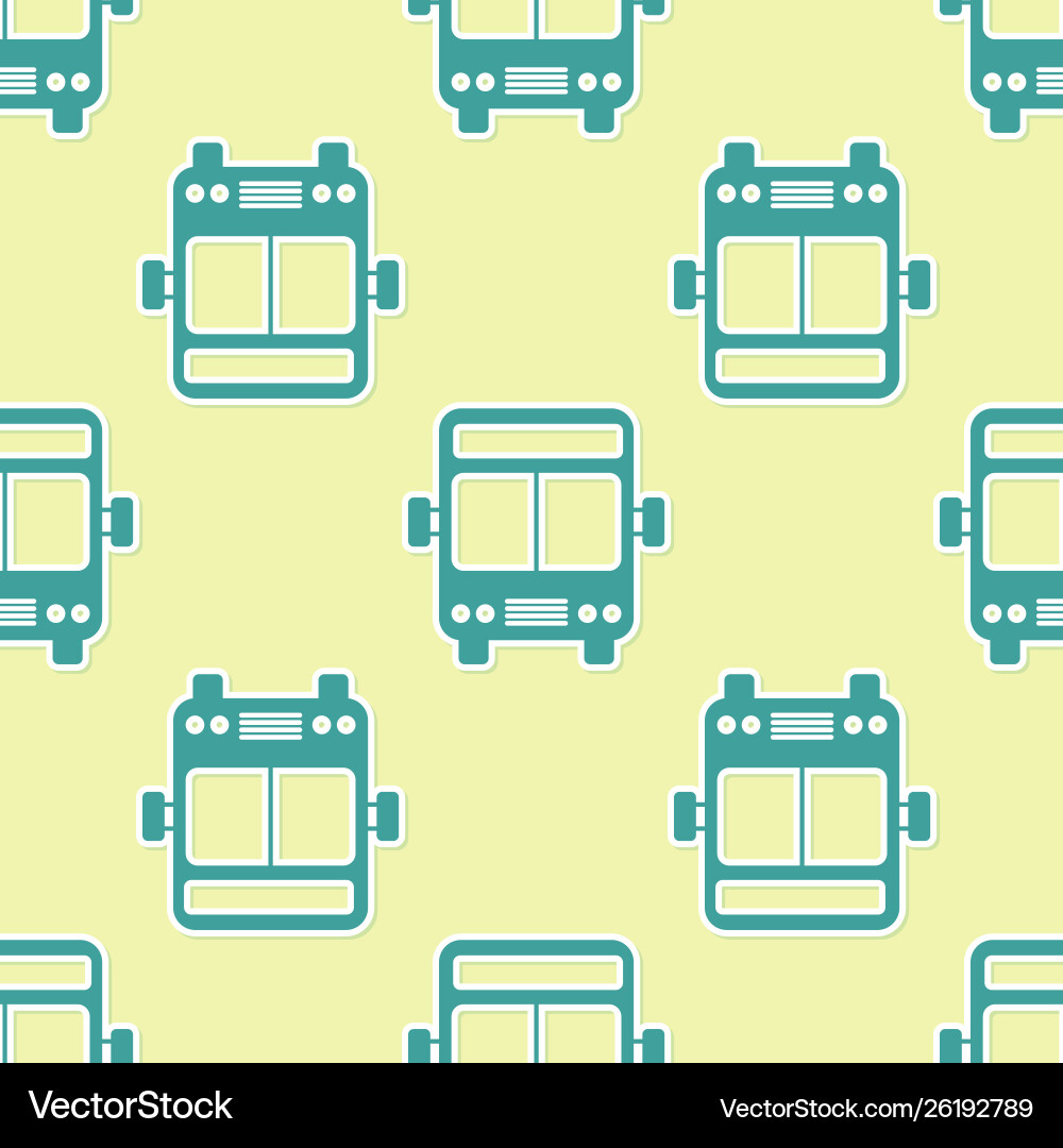 Green bus icon isolated seamless pattern Vector Image