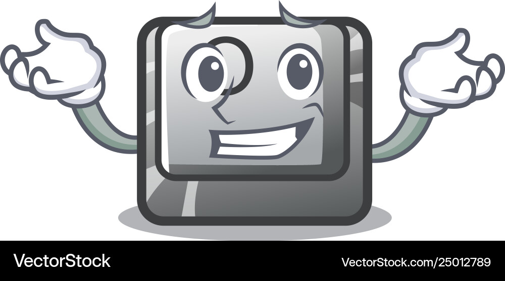 Grinning button o on a game character Grinning button o on a game character vector image