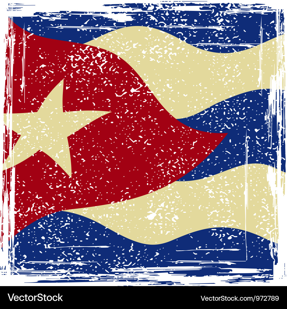 Grunge Cuban Flag Vector Image