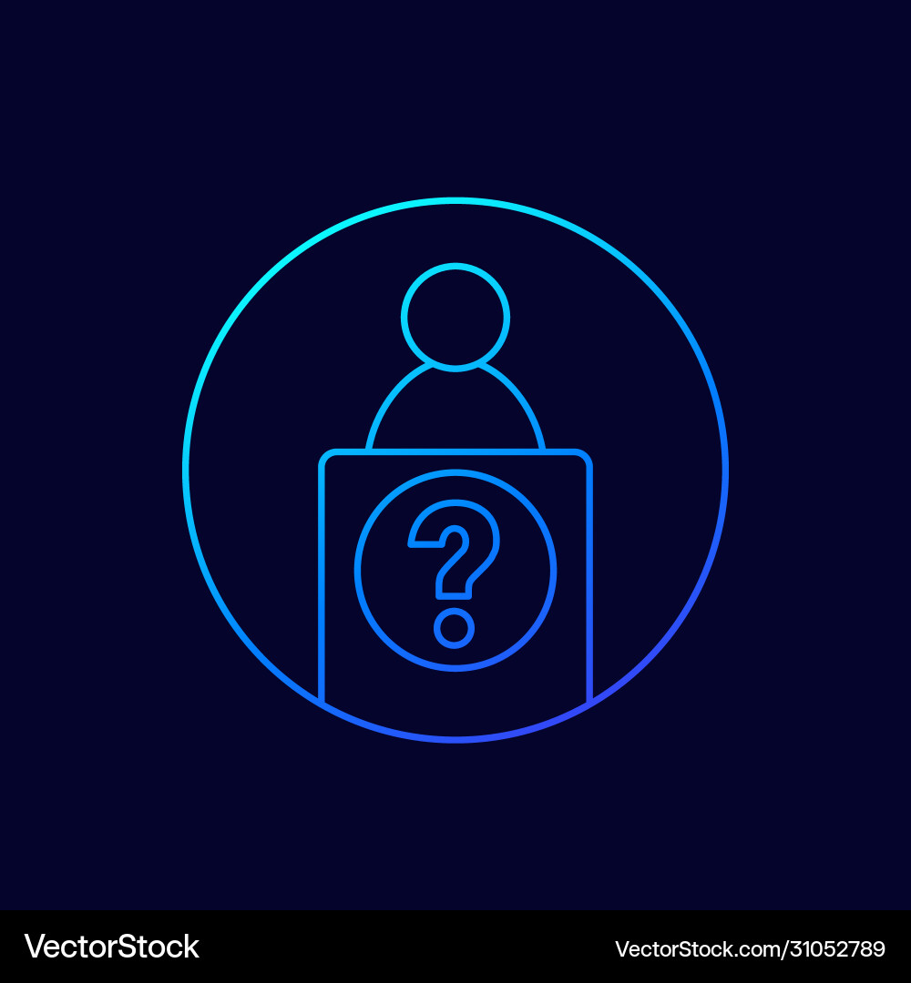 Help Support Icon - Linear Style vector image