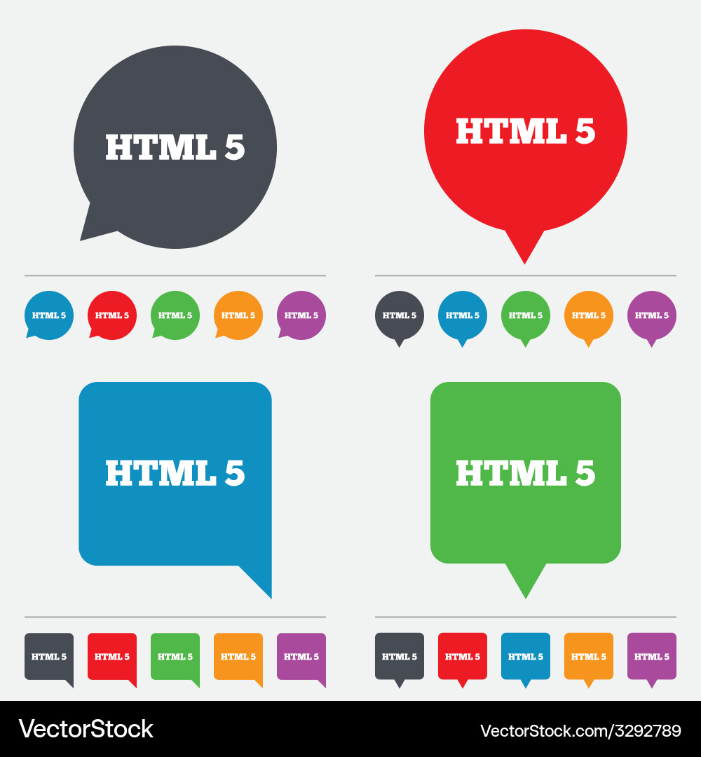 Html5 sign icon new markup language symbol vektorbild