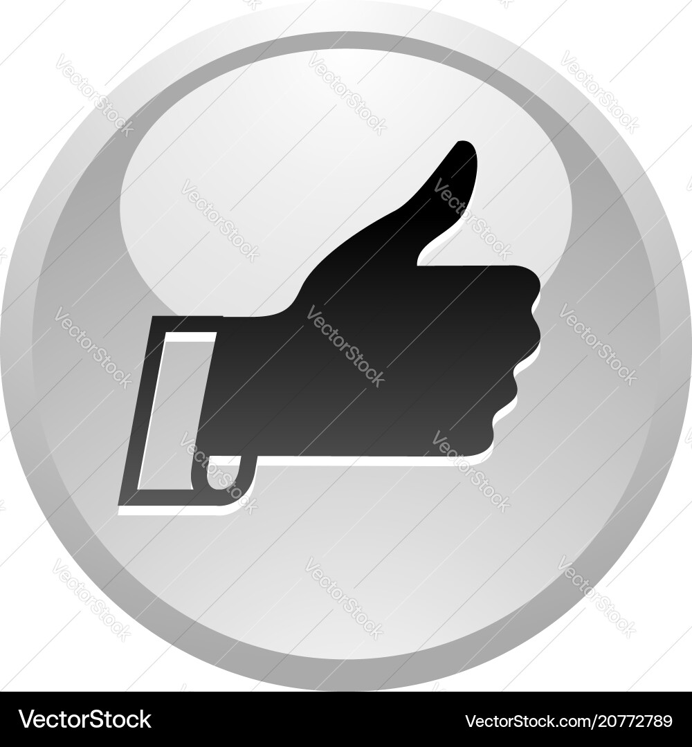 Like icon on round gray button Like icon on round gray button vector image