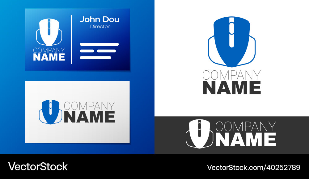 Logotype computer mouse gaming icon isolated Vector Image