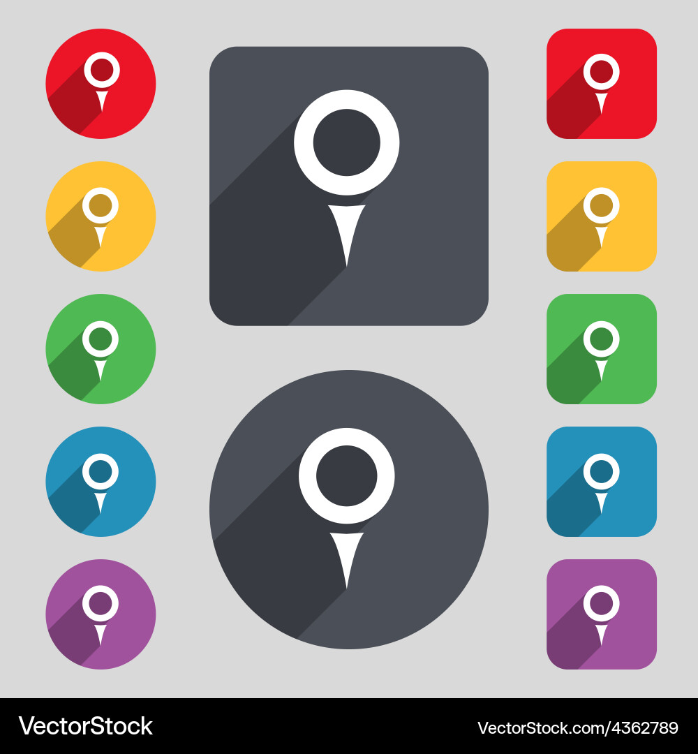 Map pointer gps location icon sign a set of 12 vector image
