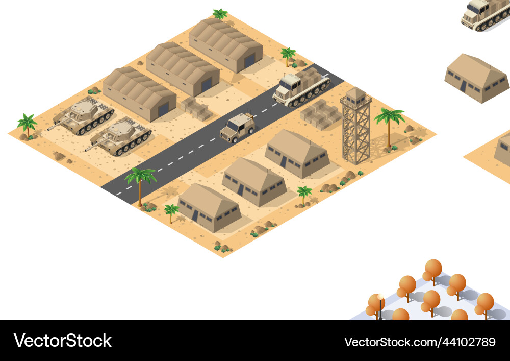 Module base camp object element for building vector image