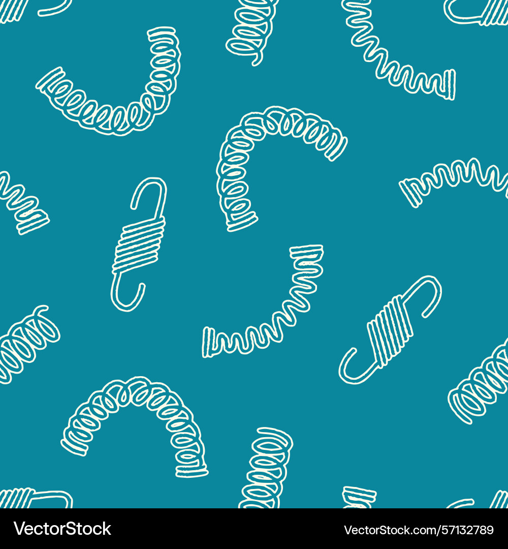 Outline metal spring seamless pattern background Vector Image