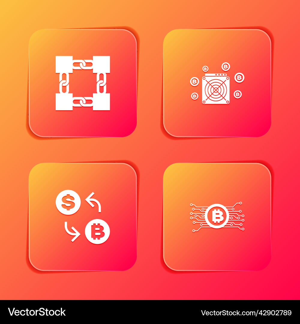 Set blockchain technology asic miner Set blockchain technology asic miner Vector Image