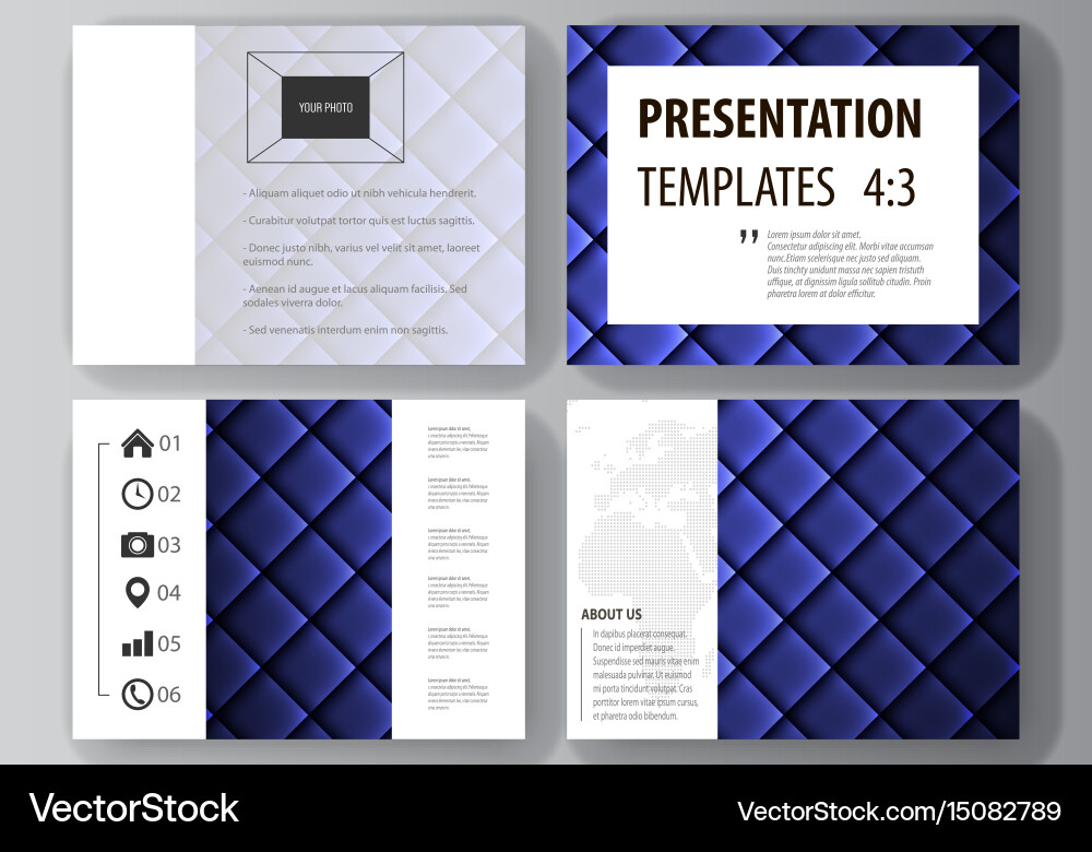Set of business templates for presentation slides Vector Image