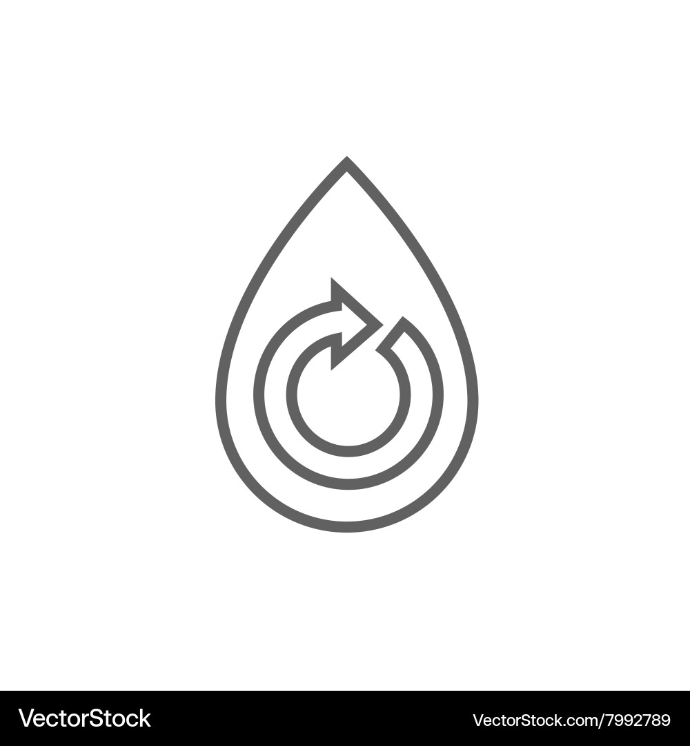 Water drop with circular arrow line icon Vector Image