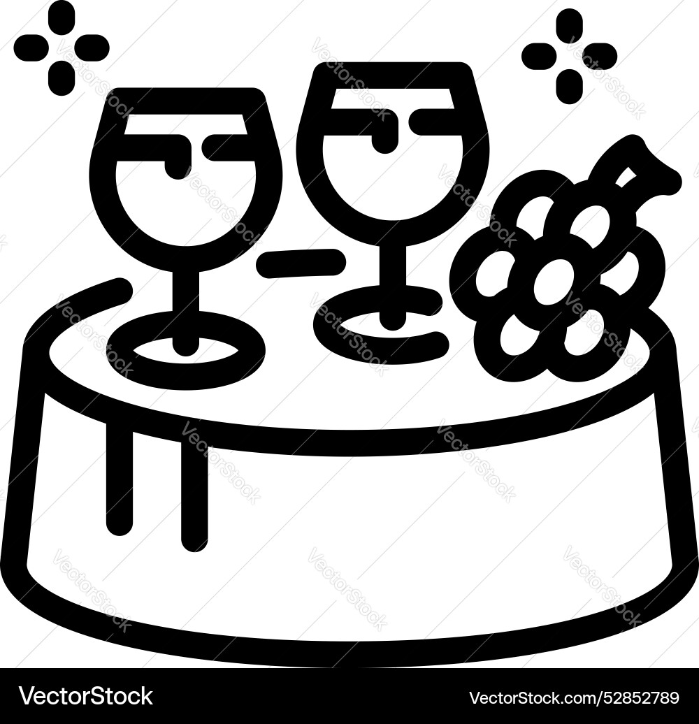 Wine glasses and grapes resting on a table Wine glasses and grapes resting on a table Vector Image