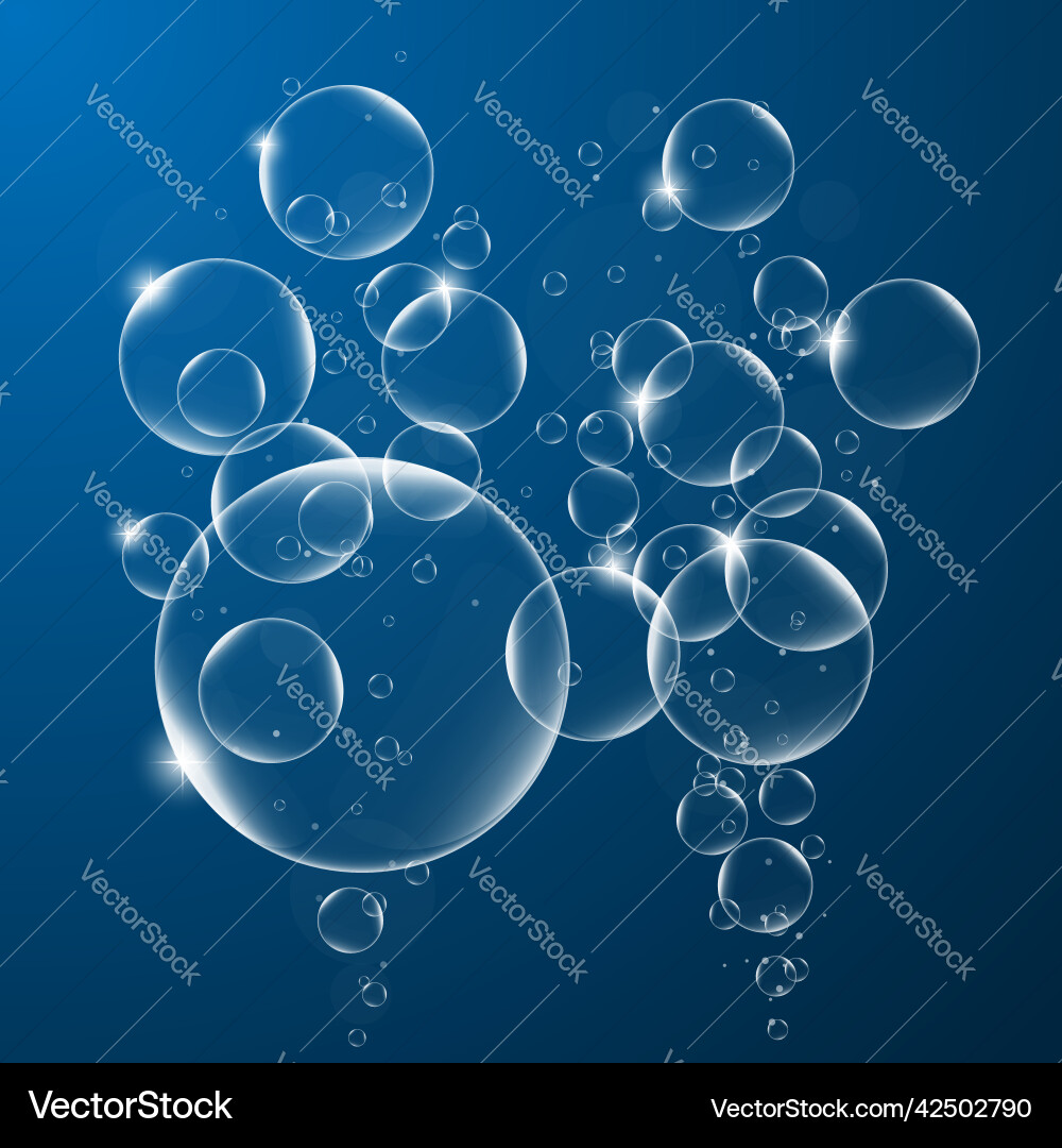 Abstract background with soap bubbles on dark Abstract background with soap bubbles on dark Vector Image