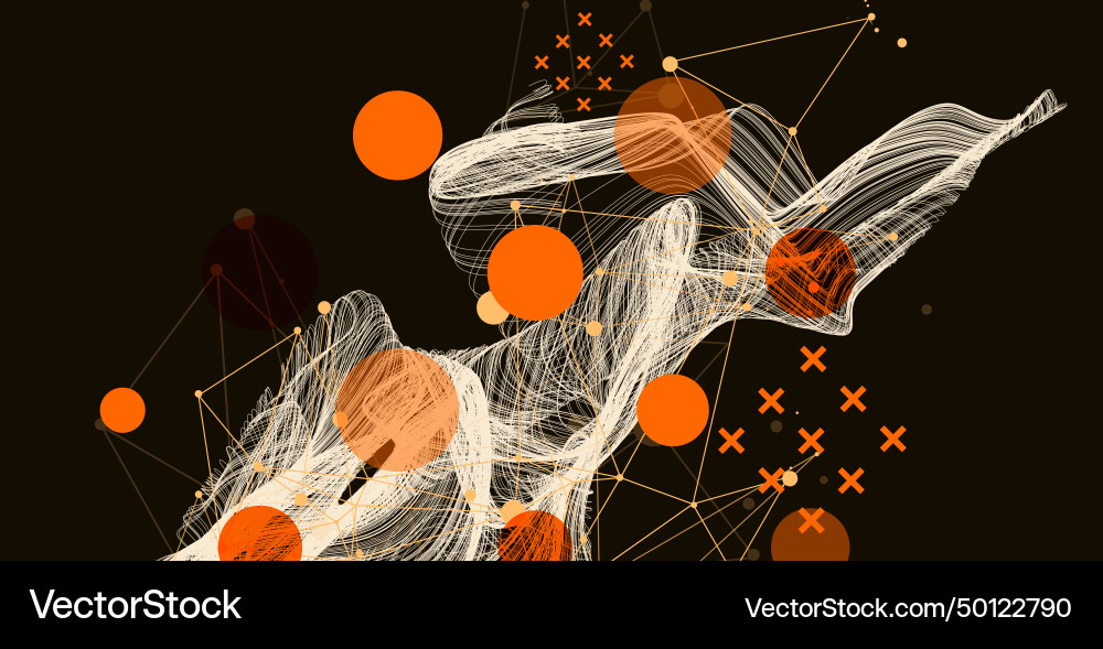Abstract wave lines design element for technology vector image