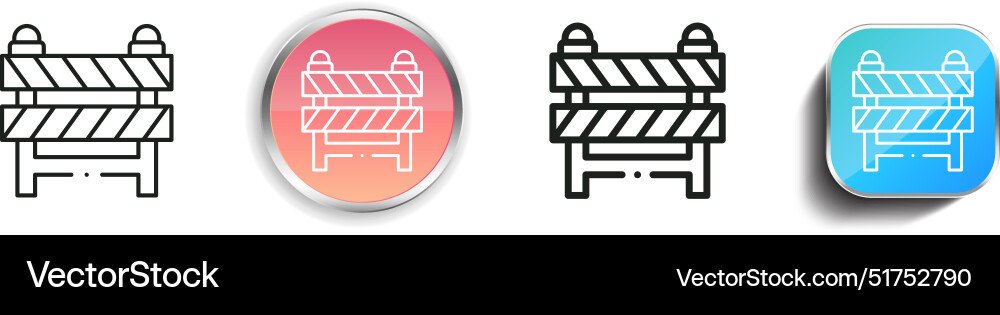 Barrier icon thin linear regular and button style Barrier icon thin linear regular and button style vector image