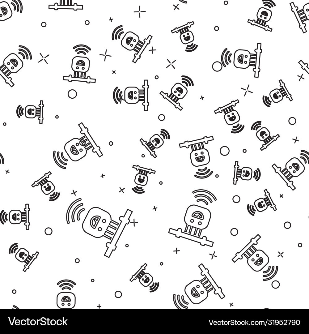 Black line smart sensor system icon isolated Black line smart sensor system icon isolated vector image