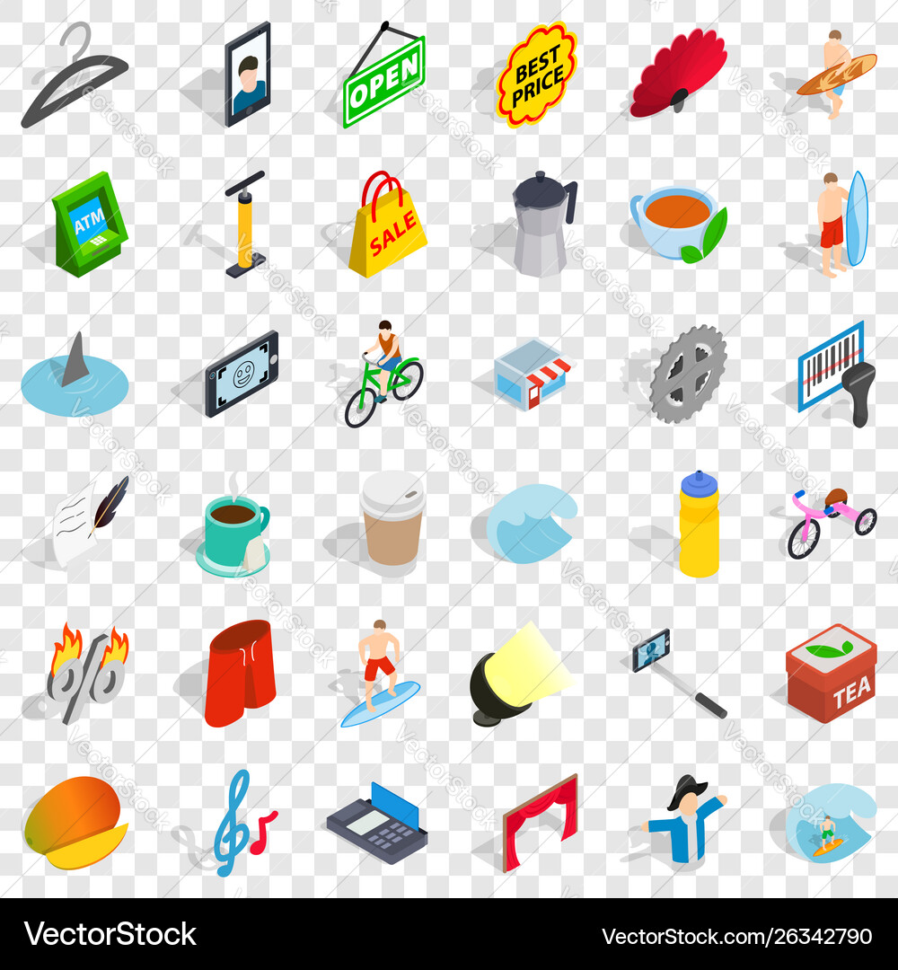 Card reader icons set isometric style Vector Image
