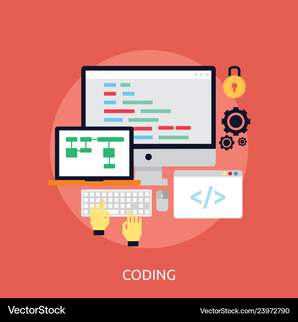 Coding Technology Icons vector image