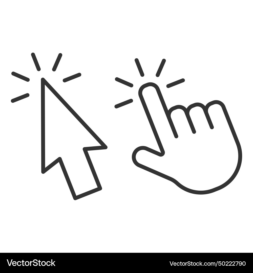 Computer mouse click cursor Computer mouse click cursor vector image