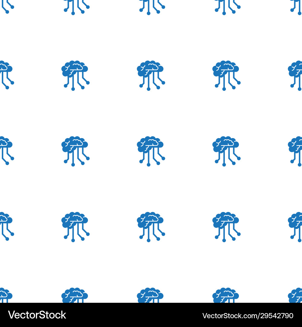 Deep learning icon pattern seamless isolated vector image
