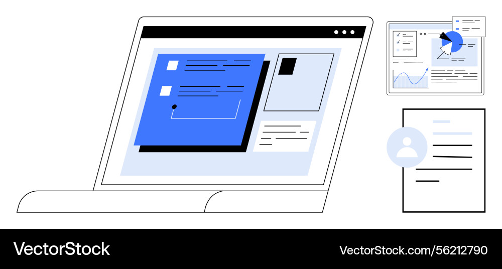 Digital workspace with responsive layout Vector Image