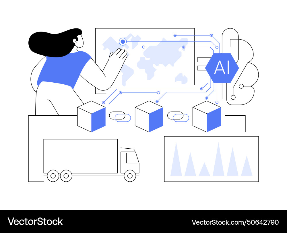 Enhanced transparency with ai-backed blockchain Enhanced transparency with ai-backed blockchain vector image