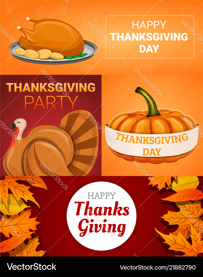 Erntedankfest banner set cartoon style vector image