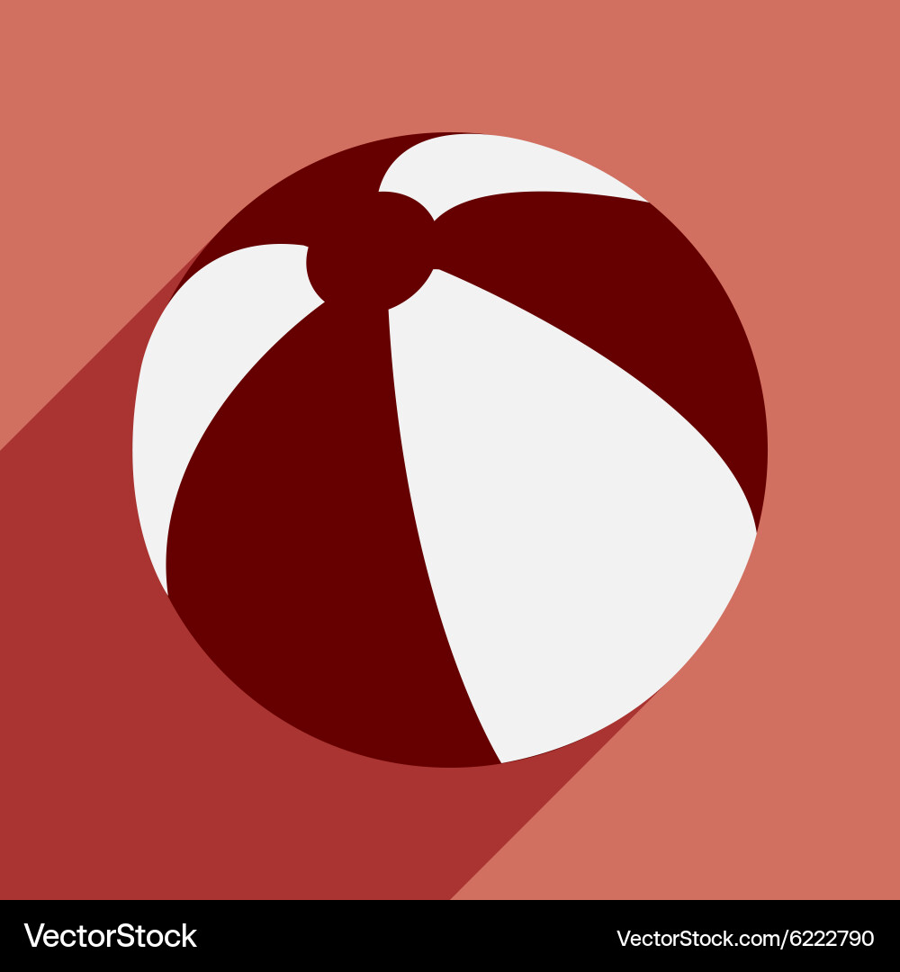 Flat with shadow icon and mobile application beach vector image