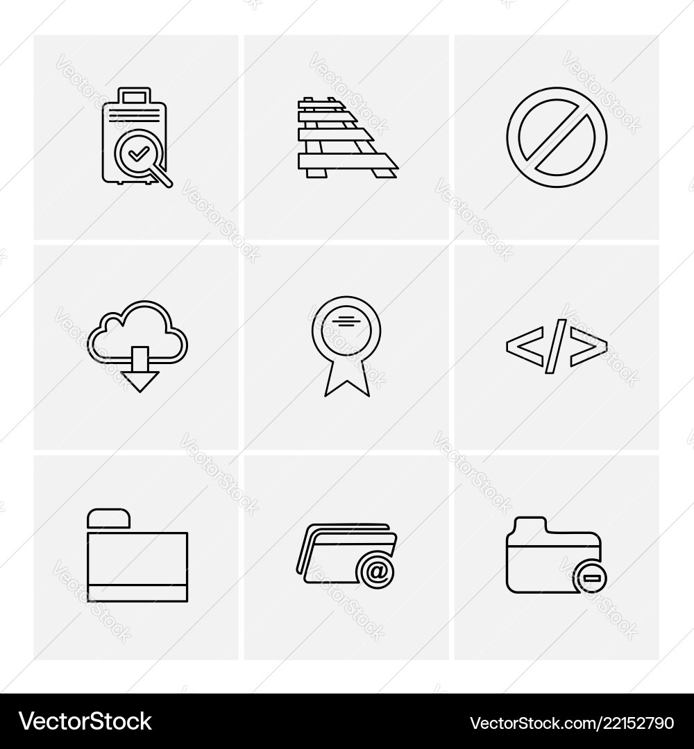 Folder files directory search code eps icons vector image