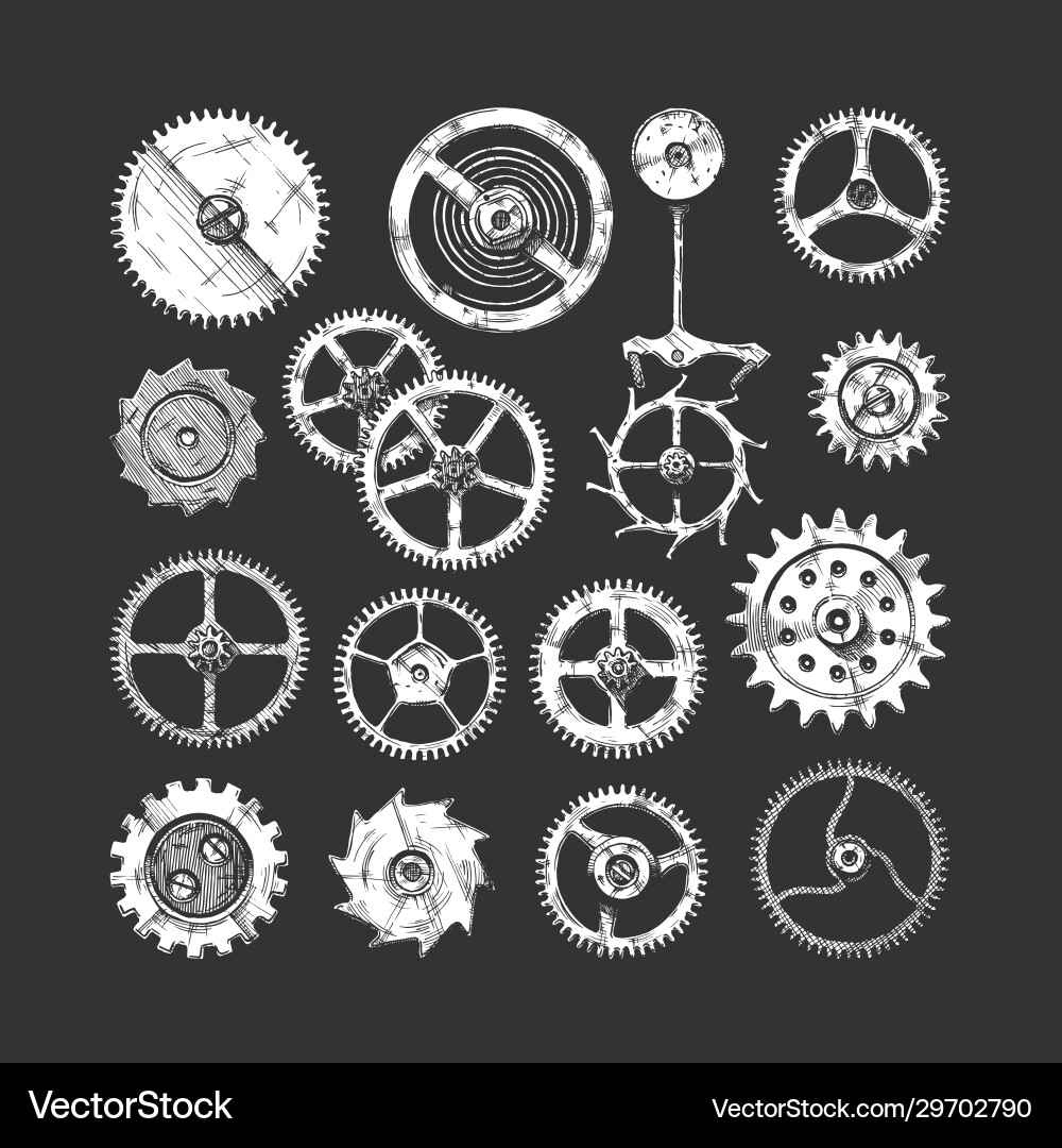 Gear Wheel Set - Industrial Machinery Vector Image