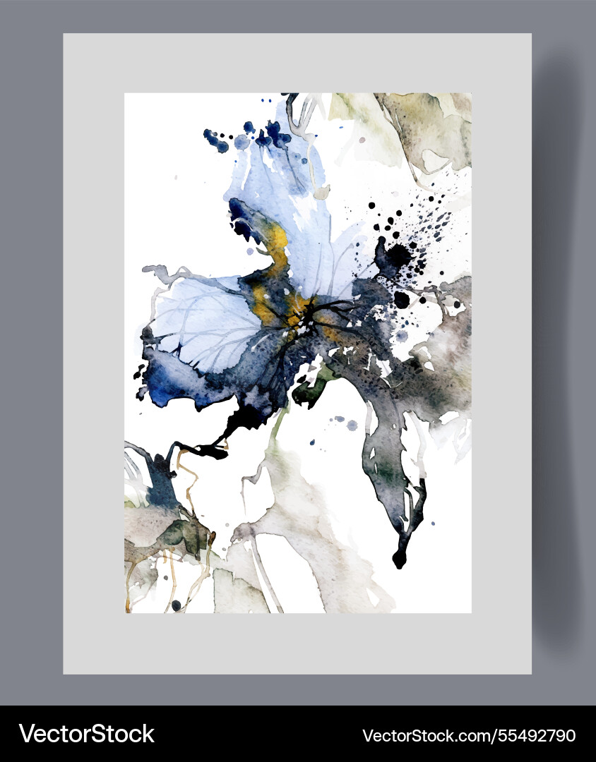 Gloomy flower with splashes flying in different Gloomy flower with splashes flying in different vector image