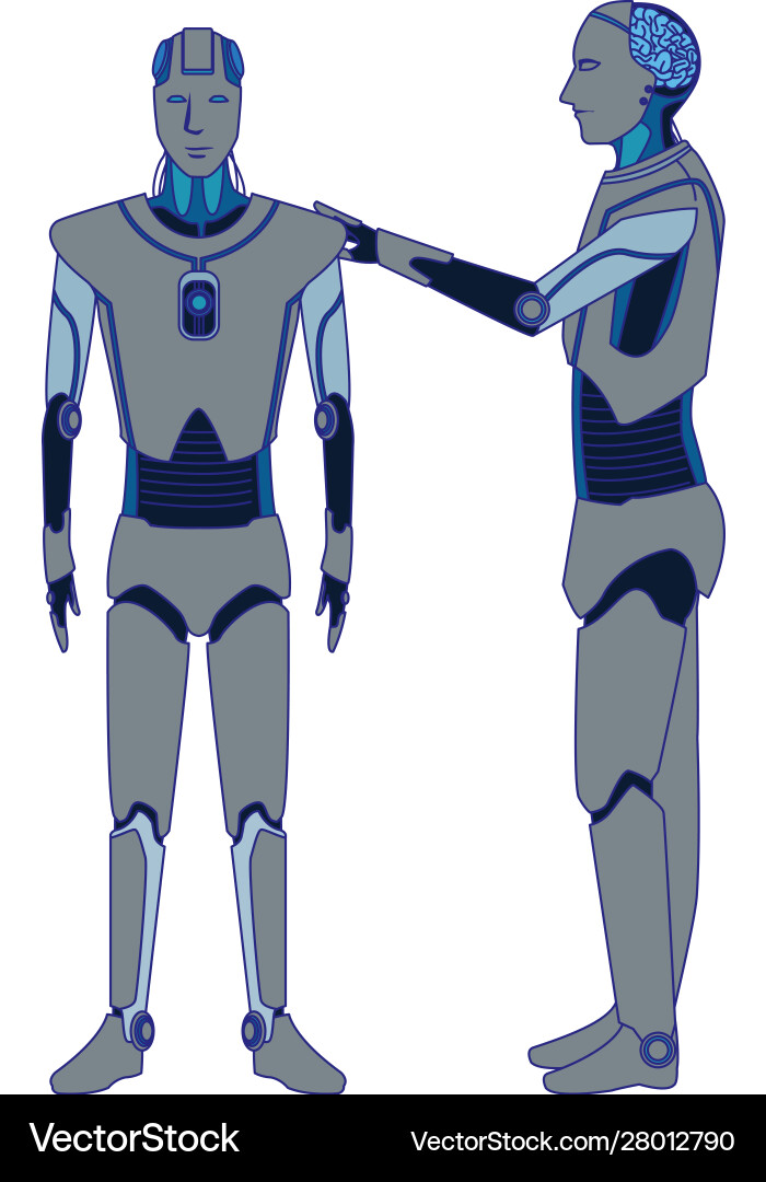 Humanoid robots icon artificial intelligence Vector Image