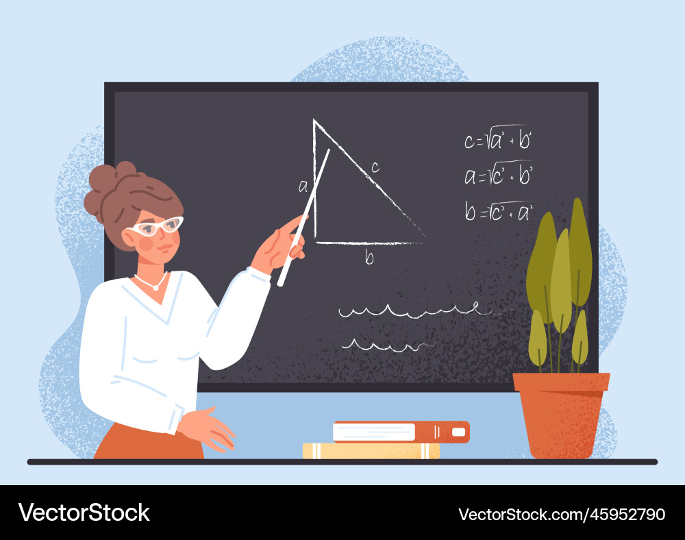 Mathematics teacher at classroom Royalty Free Vector Image