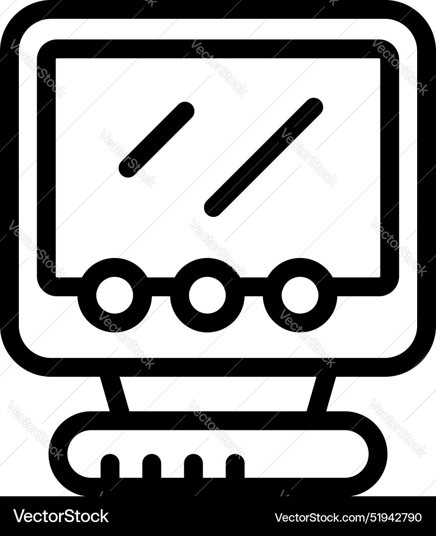 Old personal computer with buttons showing retro Old personal computer with buttons showing retro vector image