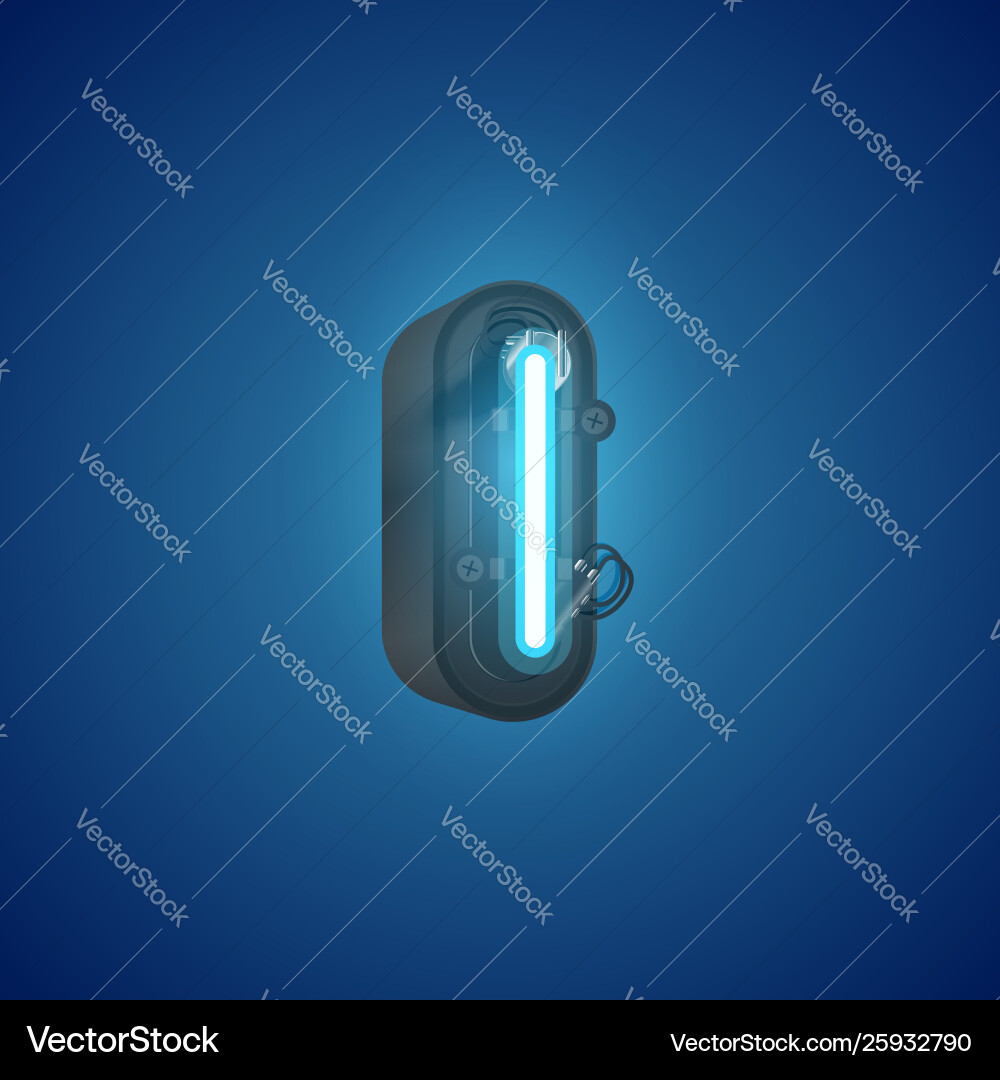 Realistic neon character from a set with console Realistic neon character from a set with console vector image