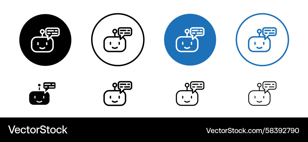 Robot Chatbot Icon - AI Assistant Vector Image