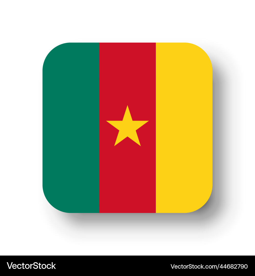 Rounded square flag of cameroon Vector Image