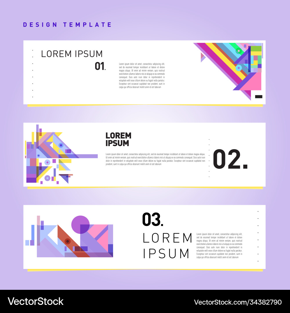 Set abstract banner web design template retro Set abstract banner web design template retro Vector Image