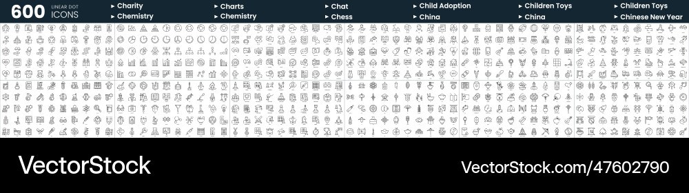 Set of 600 thin line icons in this bundle include Set of 600 thin line icons in this bundle include vector image