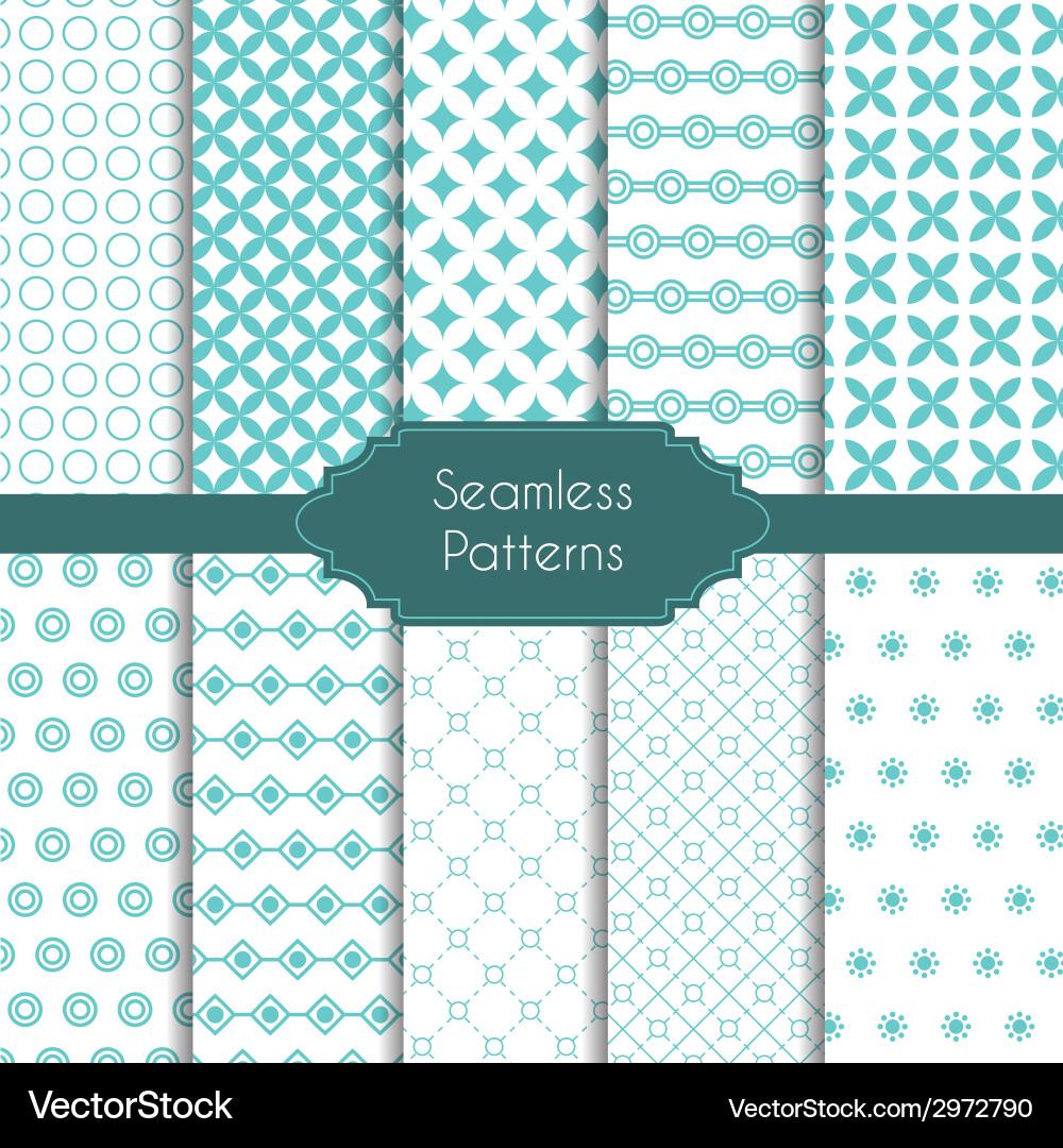 Set of geometric seamless patterns Vector Image