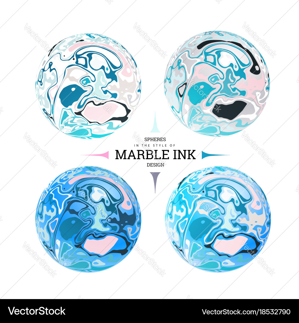 Sphere in the form of lines marble style ink vector image