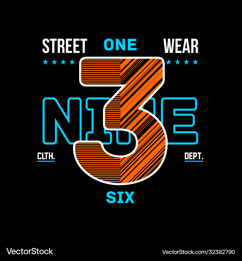 Streetwear One Nine Three Six - Vintage Fashion Vector Image