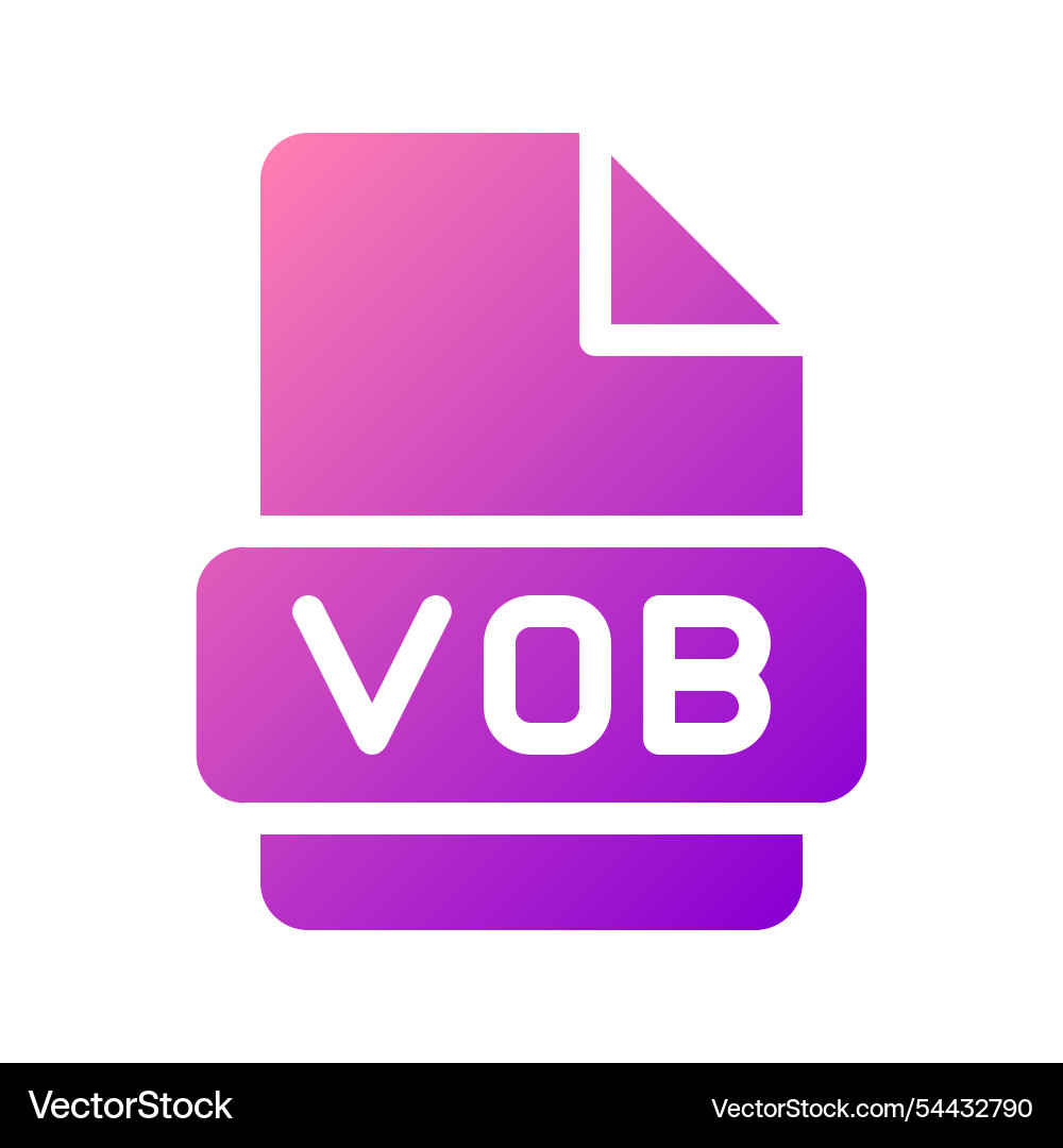 Vob artistic icon with gradient color effect Vob artistic icon with gradient color effect vector image