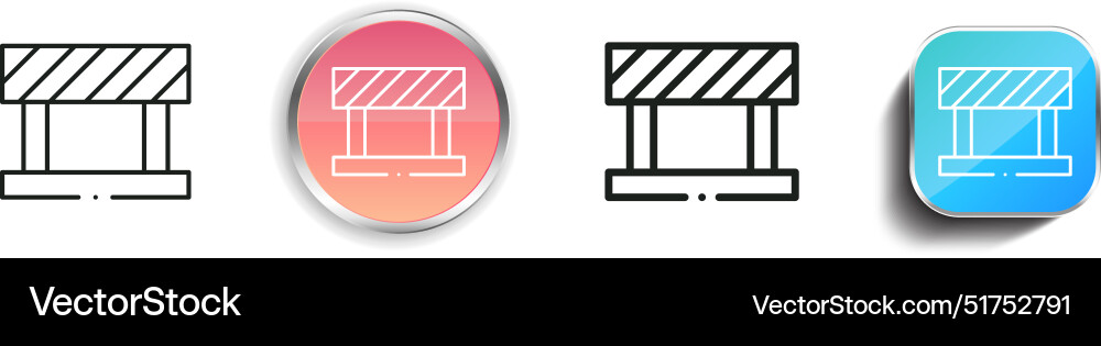 Barrier icon thin linear regular and button style Barrier icon thin linear regular and button style vector image