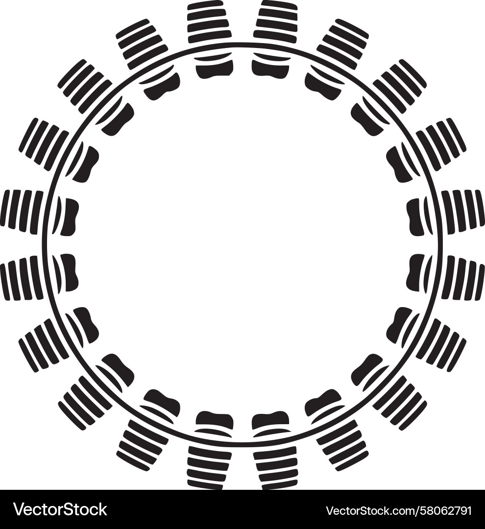 Black Circular Abstract Pattern Vector Image