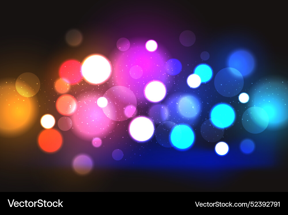 Bokeh lights effect with dark background Vector Image