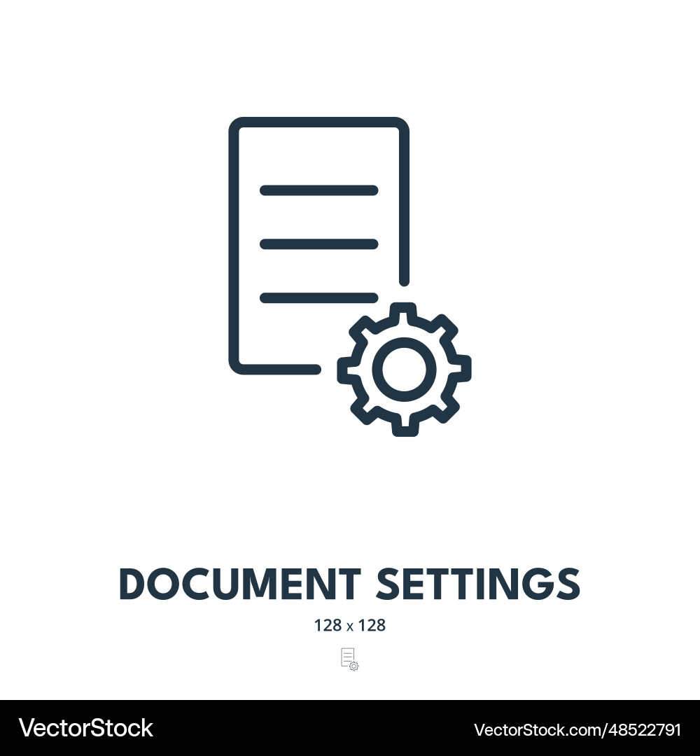 Document settings icon file configuration Document settings icon file configuration Vector Image
