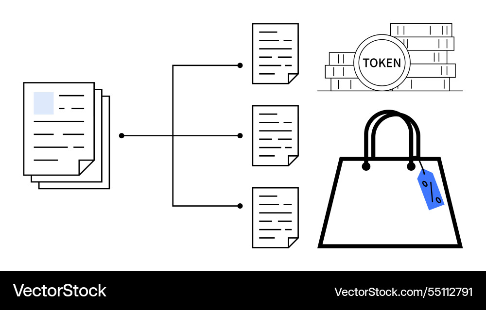Flowchart demonstrating document processing Flowchart demonstrating document processing vector image
