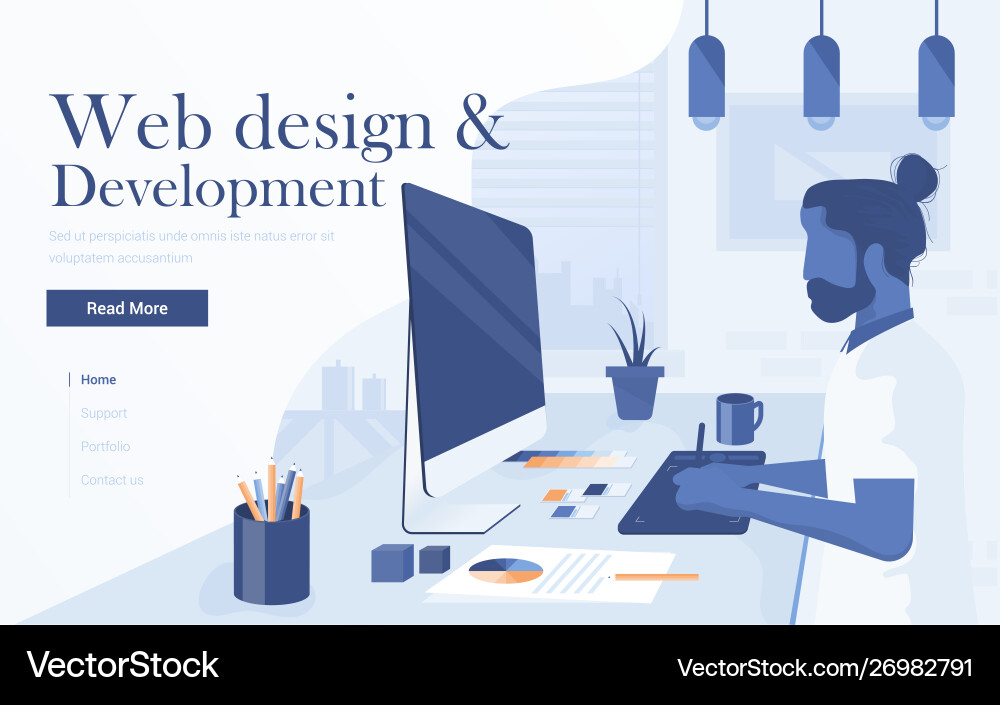 Modern Web Development Template vector image