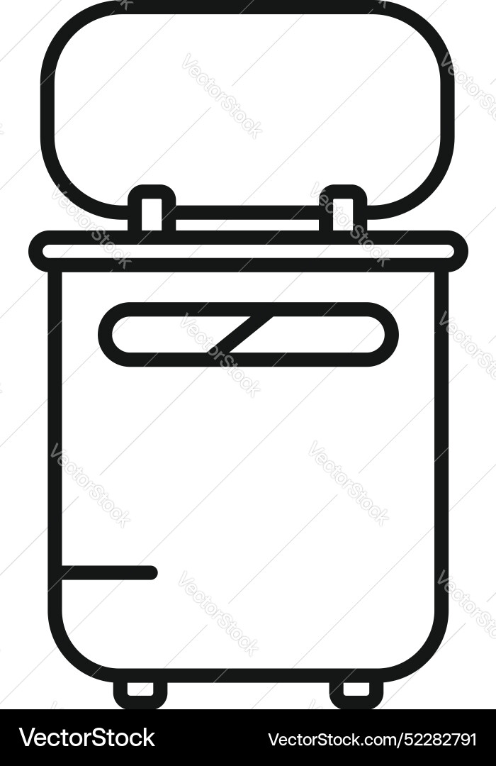 Open public trash can with swinging lid Open public trash can with swinging lid vector image